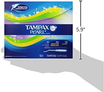 Tampax Pearl Plastic Tampons, Mutlipack, Light/Regular/Super Absorbency, Unscented, 47 Count (Packaging May Vary) (Pack of 2)