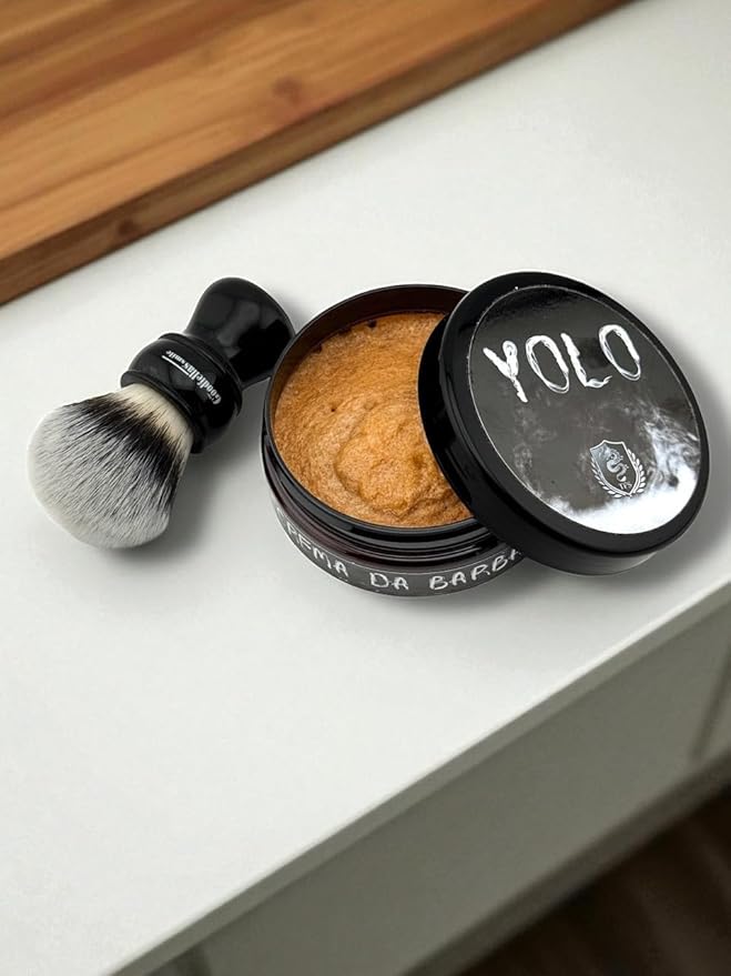 TFS Torino Yolo Shaving Cream 150 ml – Mango & Shea Butter Formula with Argan & Castor Oil – Smoky Tea & Tobacco Fragrance – Protective & Moisturizing Shave Cream