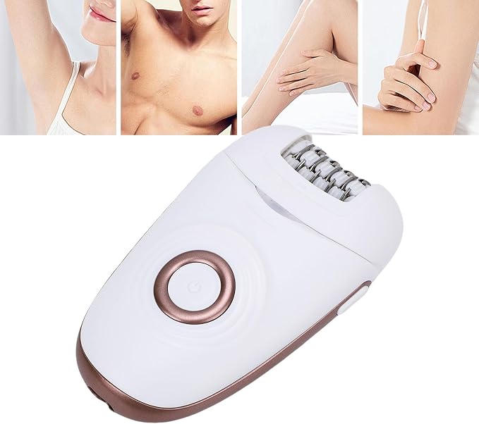 ZJchao 3 in 1 Hair Removal Device, Hair Removal Epilator for Women, Women Depilator IPX4 Water Proof Electric Epilator Trimmer with Foot File Head for Home Use (Gold)