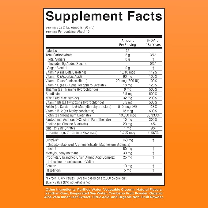 MARYRUTH'S Liquid Multivitamin+Hair Growth | Biotin 10000mcg | Lustriva Hair Growth Supplement | Clinically Tested in Women for Thicker Hair&Facial Wrinkle | Skin Care | Ages 18+ | 15.22 Fl Oz