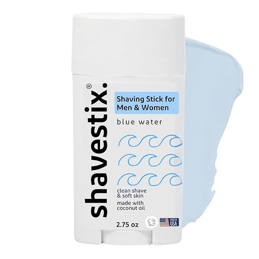 Travel Shaving Cream Stick 2.75 Oz | Blue Water Scented Coconut Based Razors, Shavers Friendly Hair Removal Cream Bar | Shavestix Shave Stick Sub Foam, Gel, Soap, Shaving Cream Women, Men