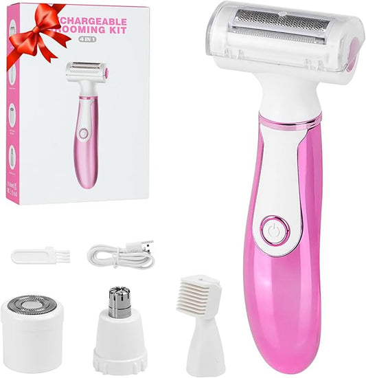 Women Face Epilator, 4-in-1 Body Shaver and Facial Epilator, Hair Removal for Face, Waterproof Facial Hair Remover for Armpits, Arms, Legsm, Bikini