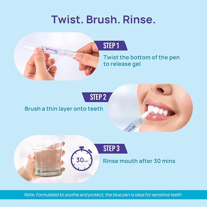 WhiteBite Pro Teeth Whitening Pens for Sensitive Teeth (4 Pens) – 35% Carbamide Peroxide Gel, Desensitizing Gel – Fast Whitening, Enamel-Safe, Travel-Friendly