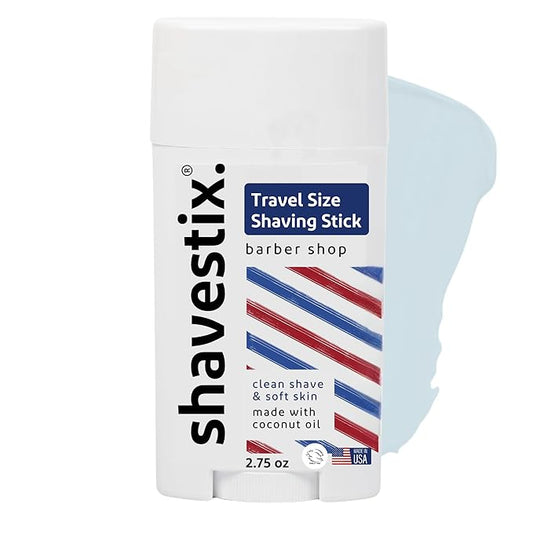 Travel Size Shaving Cream Stick 2.75 Oz | Barber Shop - Shaver Friendly Mens Hair Removal Cream Bar | Shavestix Shave Stick Sub Foam, Gel, Soap