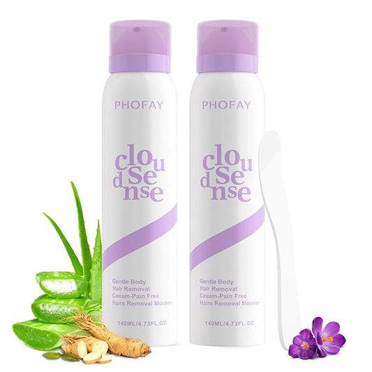 PHOFAY Hair Removal Cream for Sensitive Skin – Fast-Acting, with Aloe & Hyaluronic Acid Spray Depilatory Dermatologist-Recommended (2, Spray Depilatory Cream)
