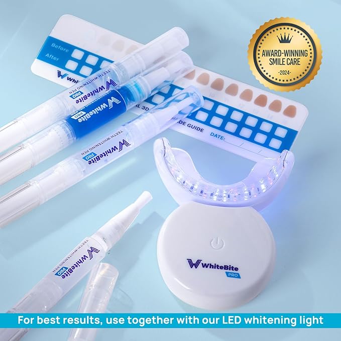 WhiteBite Pro Teeth Whitening Pens for Sensitive Teeth (4 Pens) – 35% Carbamide Peroxide Gel, Desensitizing Gel – Fast Whitening, Enamel-Safe, Travel-Friendly