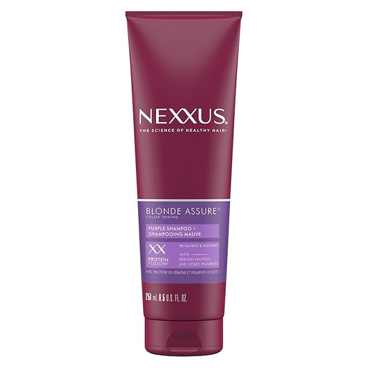 Nexxus Blonde Assure Purple Shampoo, For Blonde Hair Color Care Shampoo, Keratin Protein 8.5 oz